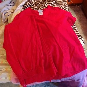 Bright Red Scrubs Shirt and Pants Set!